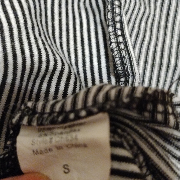 Mandee y2k striped tank bustier rockabilly punk goth pin up top black grey small - Picture 7 of 10